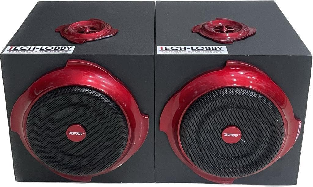 Tech-Lobby New J-Series 40 Watt Support Passive Speaker With 2.5 In Tweetrs Inbuild Bookshelf For Small Amplfiiers & Dvd Also - Brown