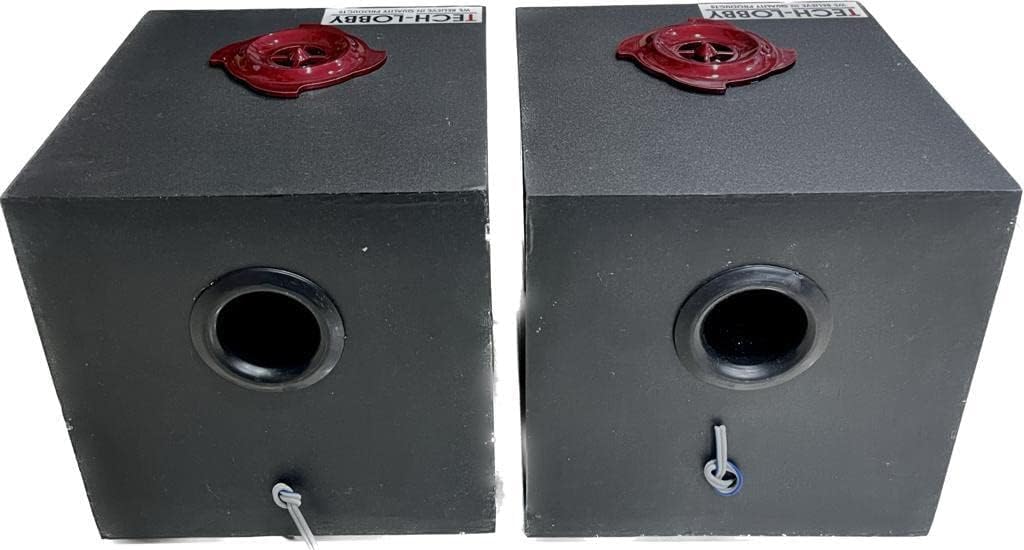 Tech-Lobby New J-Series 40 Watt Support Passive Speaker With 2.5 In Tweetrs Inbuild Bookshelf For Small Amplfiiers & Dvd Also - Brown