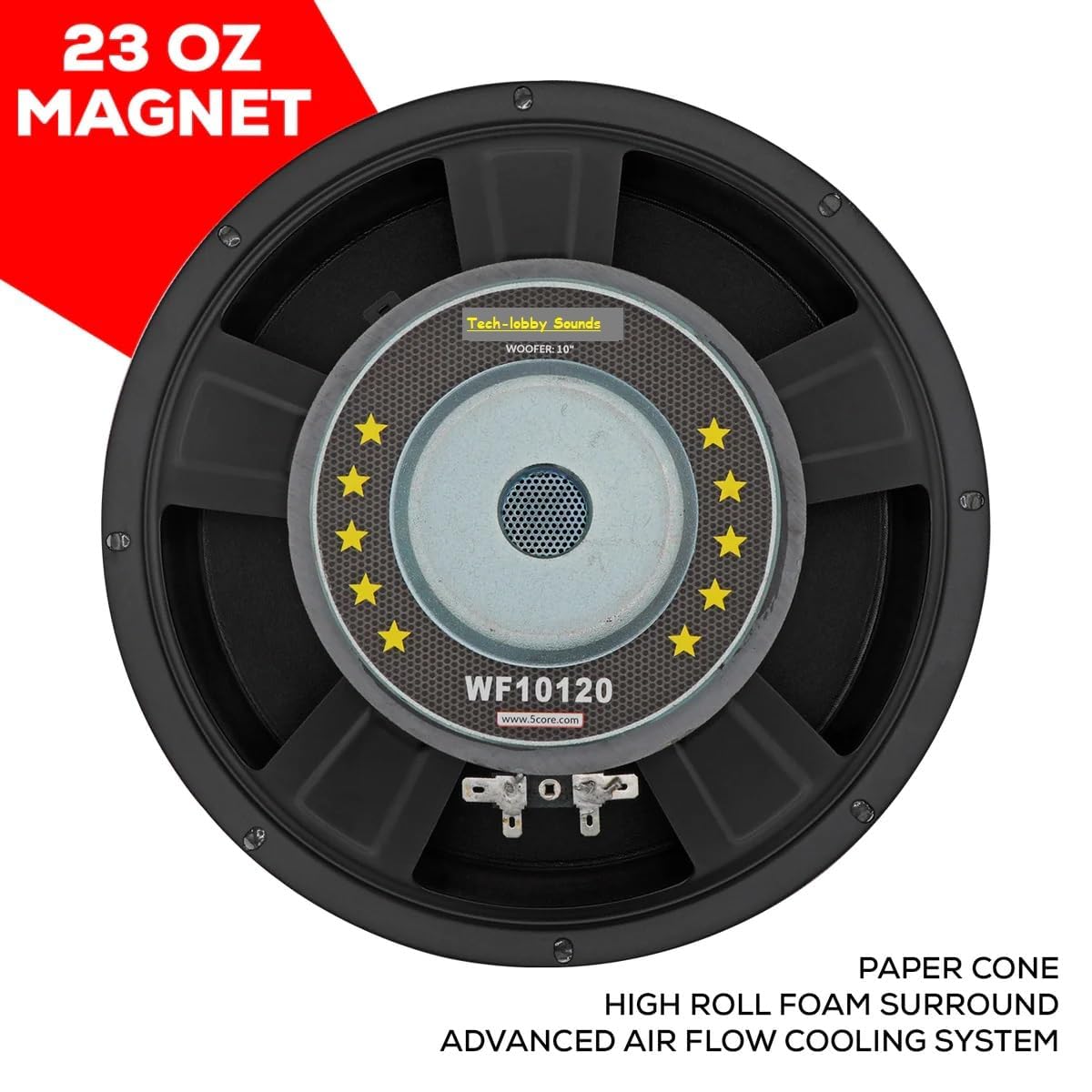 TradeZ 10 inch Big Magnet 23 Speaker Subwoffer for Car,Home Universal (23 oz Magnet 1.25" VC, 8 Ohm)