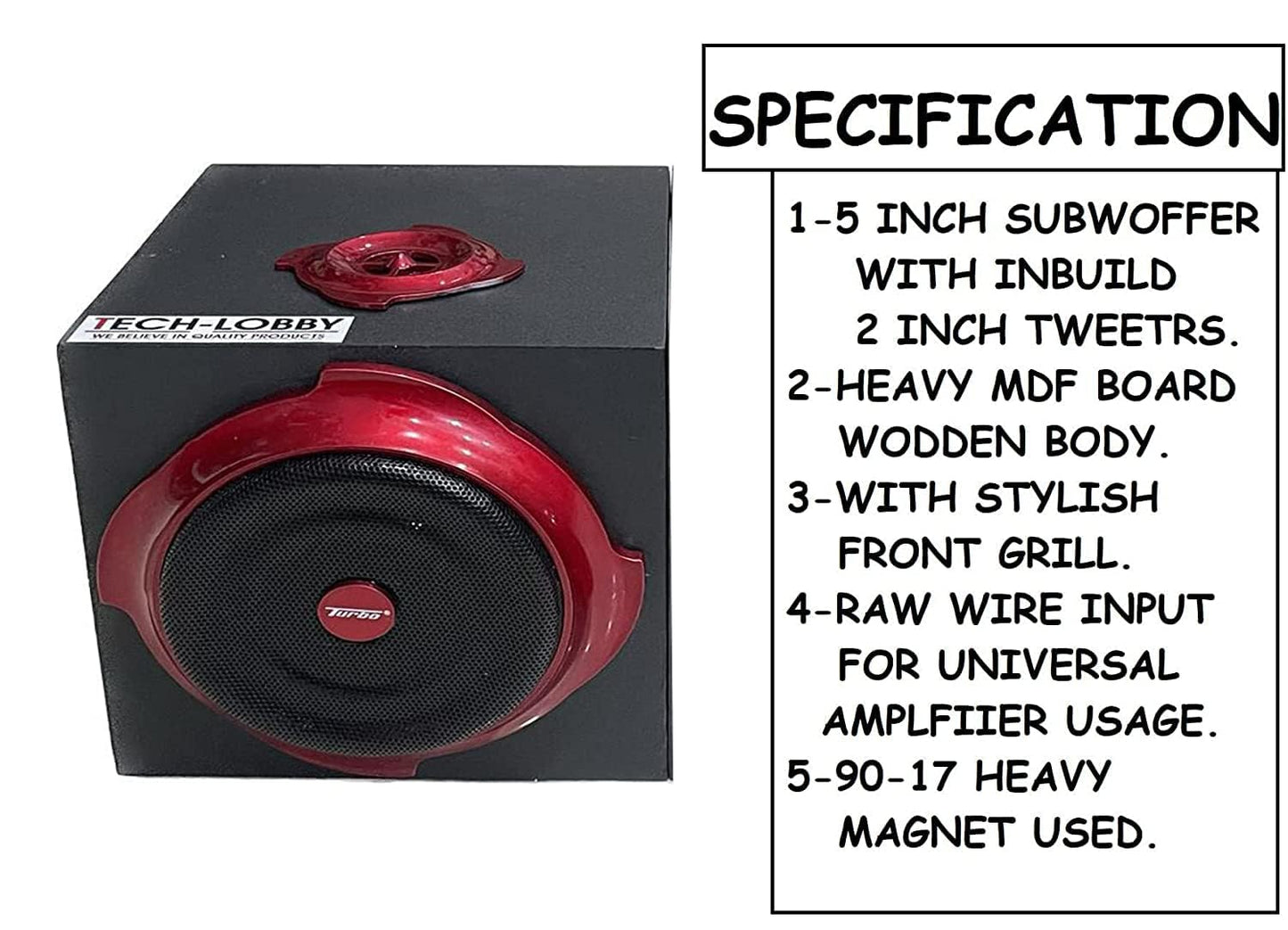 Tech-Lobby New J-Series 40 Watt Support Passive Speaker With 2.5 In Tweetrs Inbuild Bookshelf For Small Amplfiiers & Dvd Also - Brown