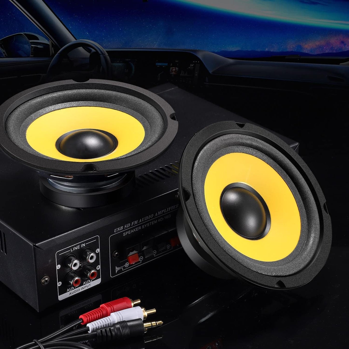 Tech-Lobby 8'' Inch Full Range Audio Speakers, RMS 50W Peak 120W 4 Ohm, Car Vehicle Audio Full Range Drivers, Wide Range Bass Woofer DIY Loudspeaker...